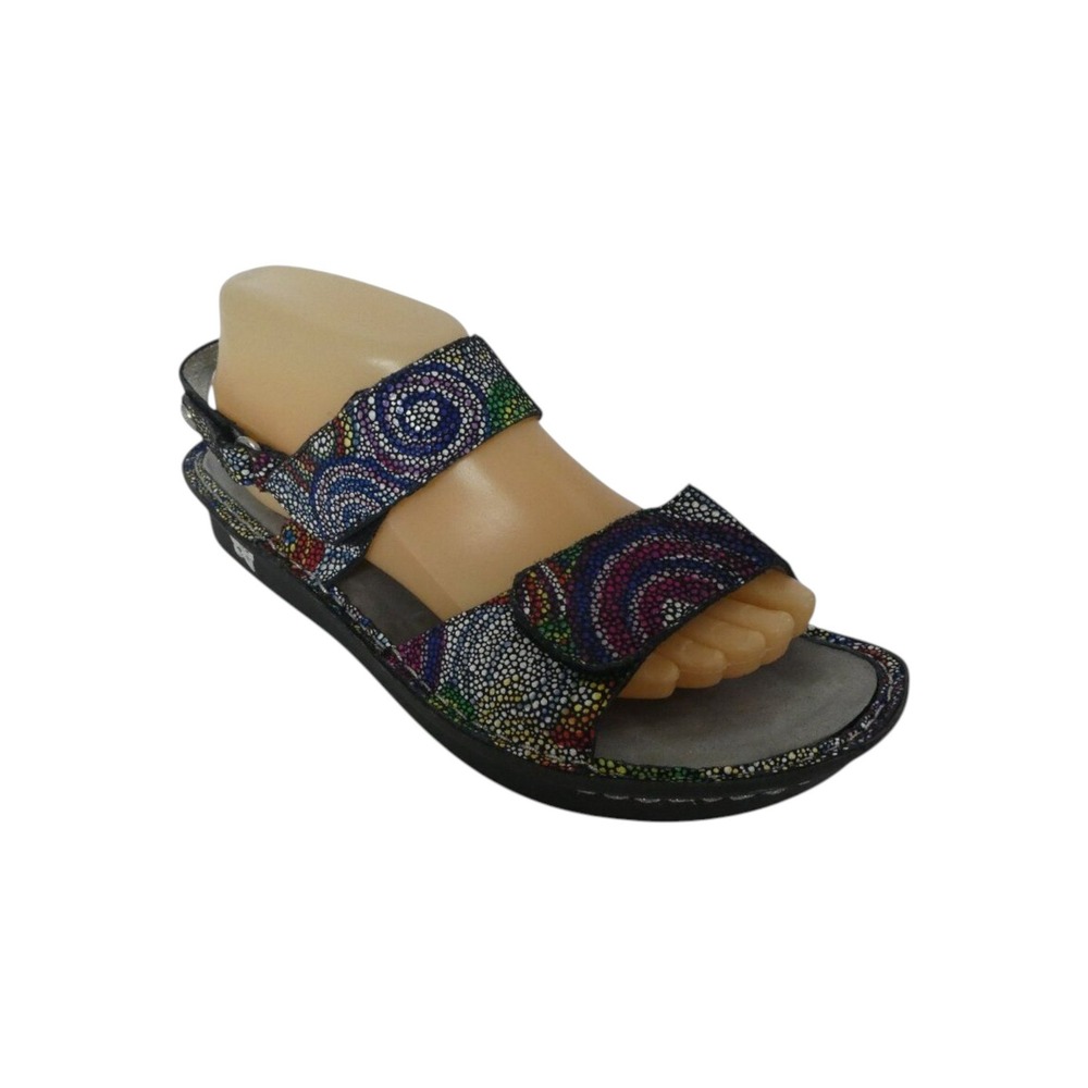 Alegria Verona Bullseye Sandals Women 41 Multi Color Leather Adjustable Comfort